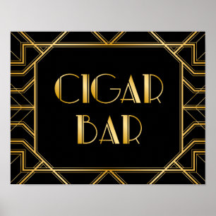 Poster Panneau Mariage de la barre de cigares   Gatsby Ar