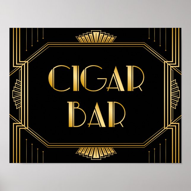 Poster Panneau Mariage de la barre de cigares | Gatsby Ar (Devant)