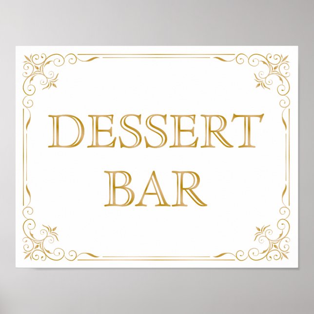 Poster Panneau Mariage de la barre de dessert | Calligrap (Devant)