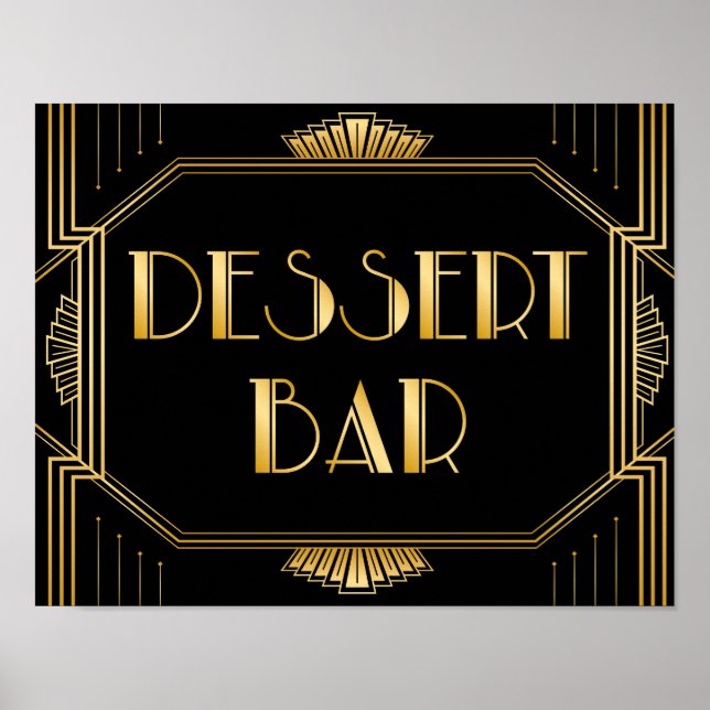 Poster Panneau Mariage de la barre de dessert | Gatsby Ar (Devant)