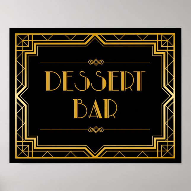 Poster Panneau Mariage de la barre de dessert | Gatsby Ar (Devant)