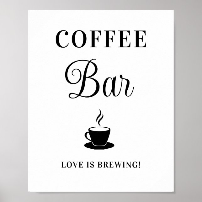 Poster Panneau Mariage de la barre du café (Devant)