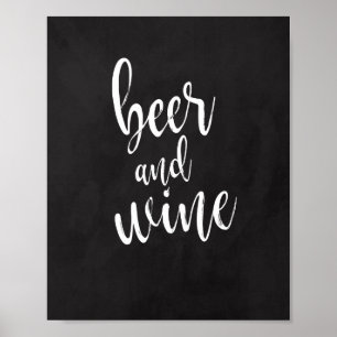 Poster Panneau Mariage de la bière et du vin 8x10