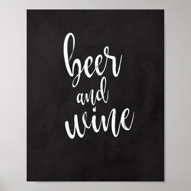 Poster Panneau Mariage de la bière et du vin 8x10 (Devant)