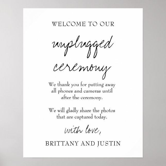 Poster Panneau Mariage de la cérémonie britannique blanch (Devant)