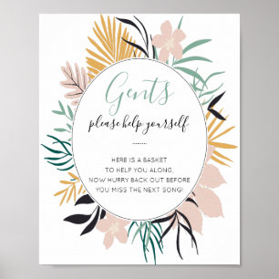 Poster Panneau Mariage de la salle de bains Tropical Gent