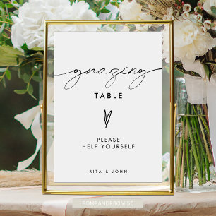 Poster Panneau Mariage de la table de pâturage minimalist