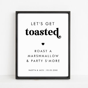 Poster Panneau Mariage de Retro Obtenons des grillades de