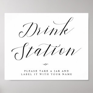 Poster Panneau Mariage de script de calligraphie chic de 