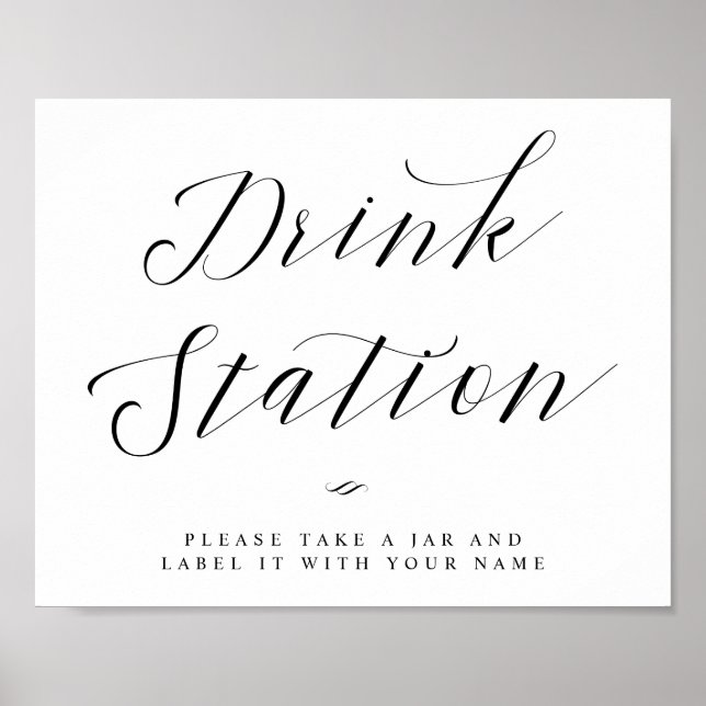 Poster Panneau Mariage de script de calligraphie chic de  (Devant)