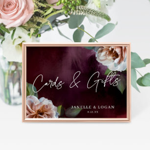 Poster Panneau Mariage de table florale rustique foncé + 