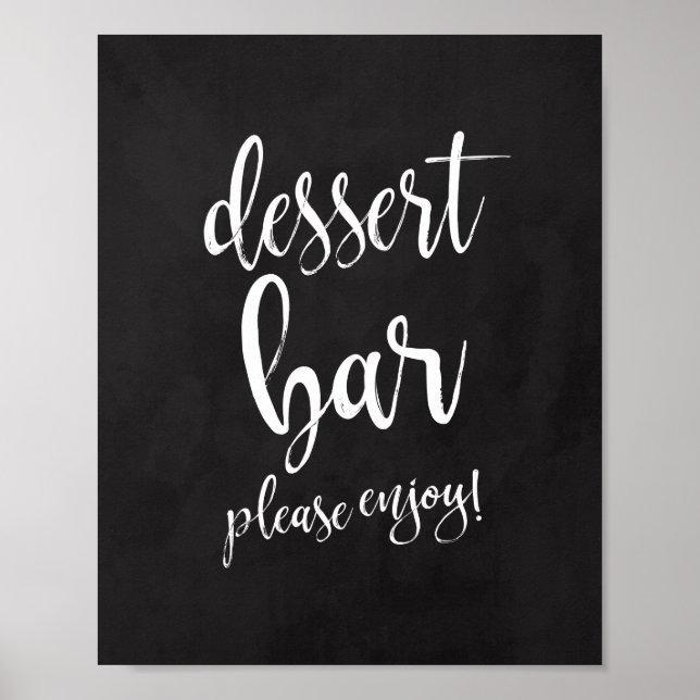 Poster Panneau Mariage Dessert Bar Chalkboard 8x10 (Devant)