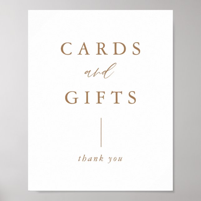 Poster Panneau Mariage Digital Gold Rustic Cartes et Cade (Devant)