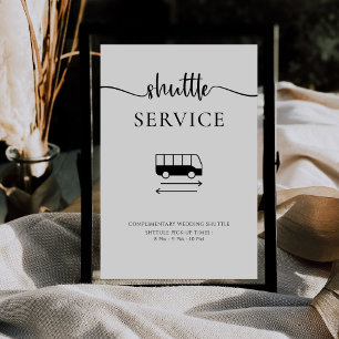 Poster Panneau Mariage du service de navette minimal mode