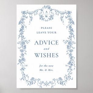 Poster Panneau Mariage Dusty Blue Victorian