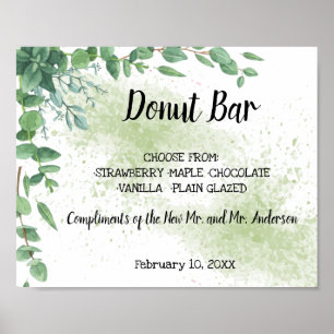 Poster Panneau Mariage Eucalytpus de table beigne