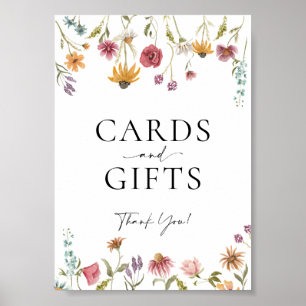 Poster Panneau Mariage fleur sauvage Cartes et Cadeaux