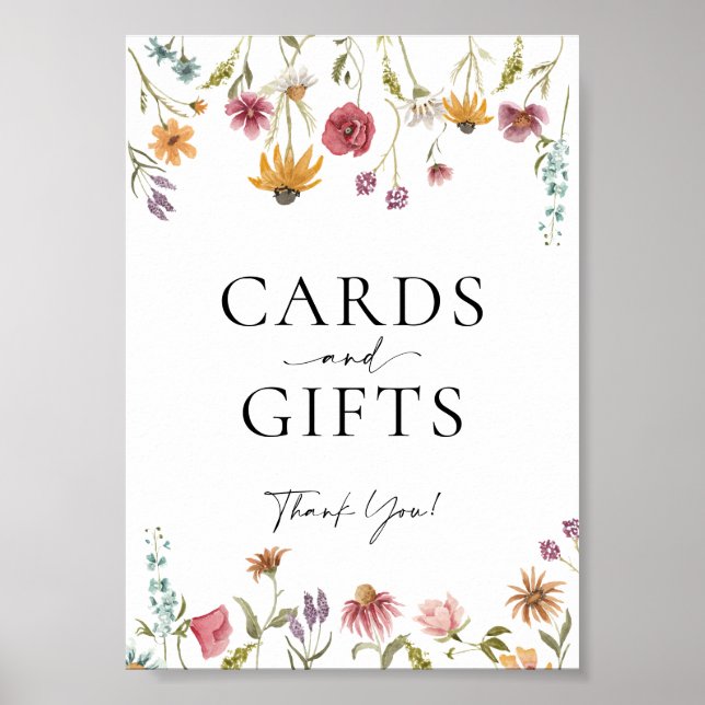 Poster Panneau Mariage fleur sauvage Cartes et Cadeaux (Devant)