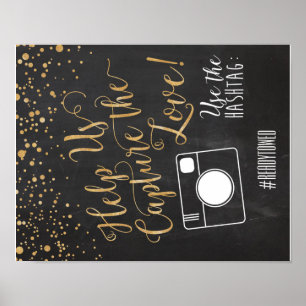 Poster Panneau mariage Hashtag