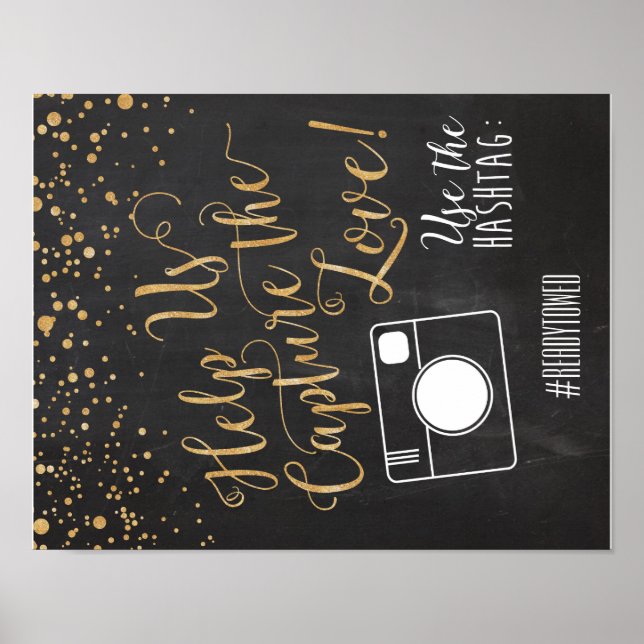 Poster Panneau mariage Hashtag (Devant)