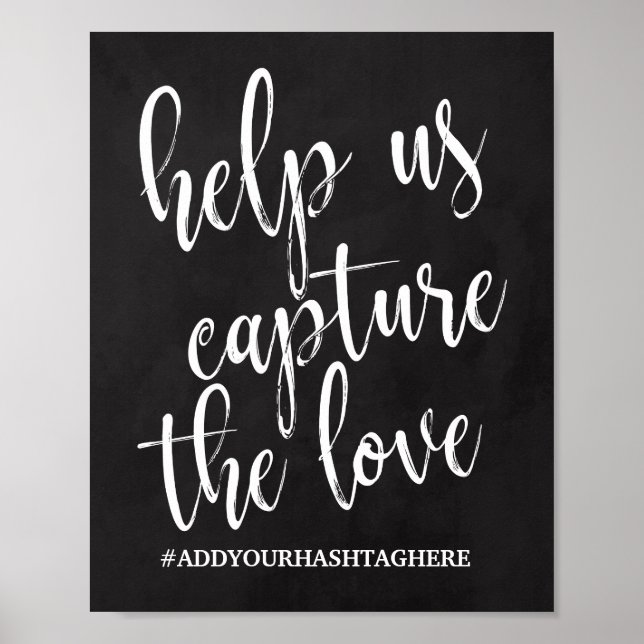Poster Panneau mariage Hashtag Chalkboard 8x10 (Devant)