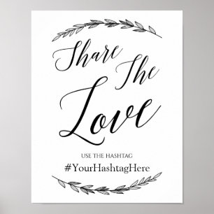 Poster Panneau mariage - Hashtag Laurel Panneau Mariage