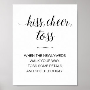 Poster Panneau Mariage Kiss Cheer Toss Flower Confetti