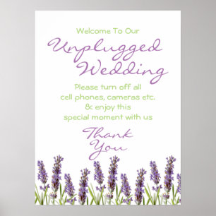 Poster Panneau Mariage Lavender débranché