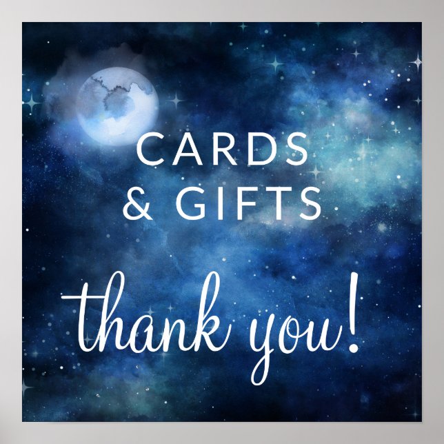 Poster Panneau Mariage Lunaire Sky Moon Cartes et cadeaux (Devant)