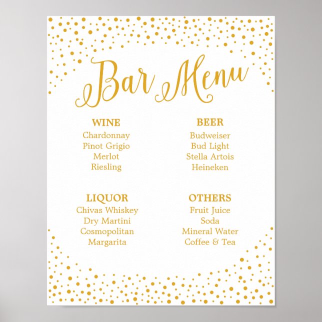 Poster Panneau mariage - Menu Confetti Panneau Mariage (Devant)