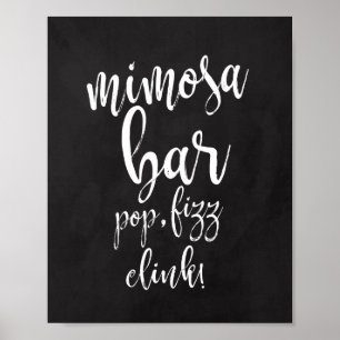 Poster Panneau Mariage Mimosa Bar Chalkboard 8x10