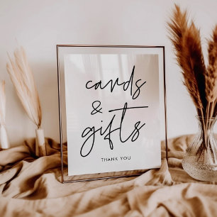 Poster Panneau mariage minimaliste moderne Cartes et Cade