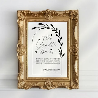 Poster Panneau Mariage minimaliste moderne Cette bougie b