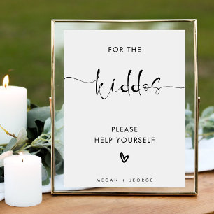 Poster Panneau Mariage minimaliste moderne Kiddos Table