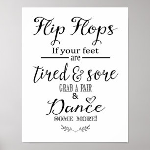 Poster Panneau mariage moderne Flip Flop Dance imprimer
