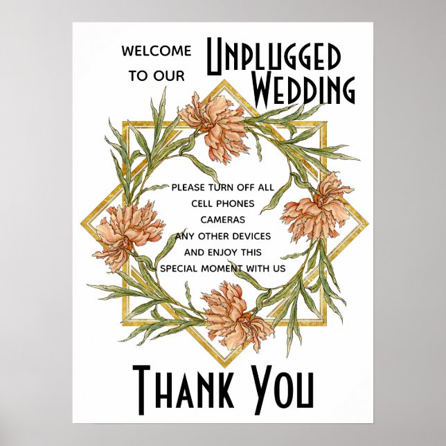 Poster Panneau Mariage non branché rose pâle (Devant)