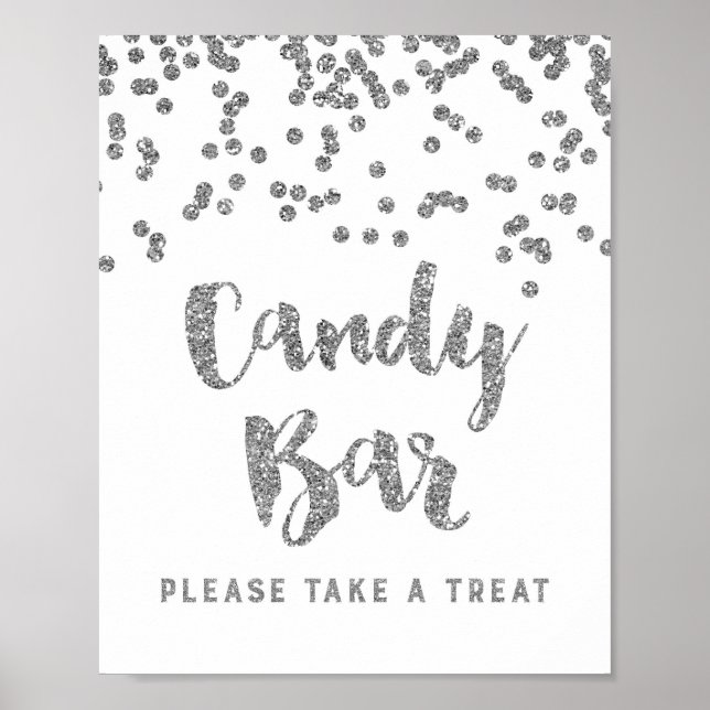 Poster Panneau Mariage ou douche à bonbons Confetti en ar (Devant)