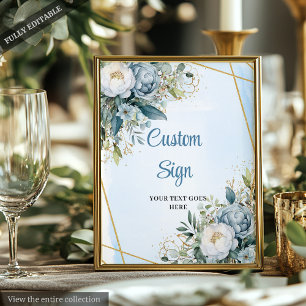 Poster Panneau Mariage Parties scintillant or couleur ble