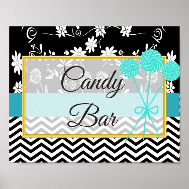 Poster Panneau mariage pour barre de bonbons, appareil ph (Devant)