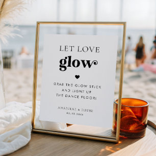 Poster Panneau Mariage Retro Let Love Llow Stick Dance Fl