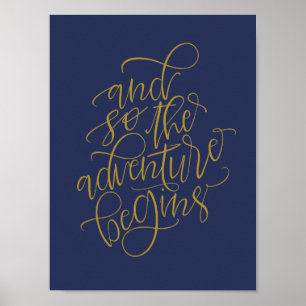 Poster panneau mariage rustique - et donc l'aventure comm