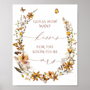 Poster Panneau Mariage Rustique Floral Conseils et souhai