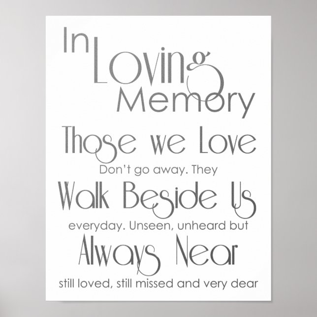 Poster Panneau Mariage Silver Grey In Love Memory (Devant)