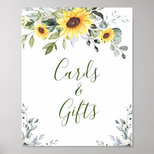 Poster Panneau Mariage Sunflower Eucalyptus Cartes et cad