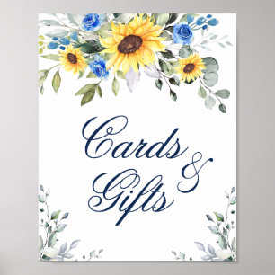 Poster Panneau Mariage Sunflower Eucalyptus Cartes et cad