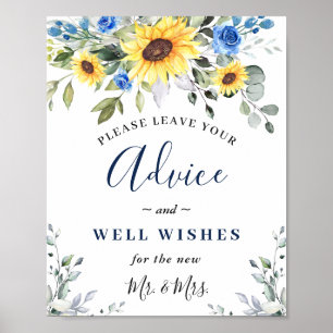Poster Panneau Mariage Sunflowers Eucalyptus Conseils & s