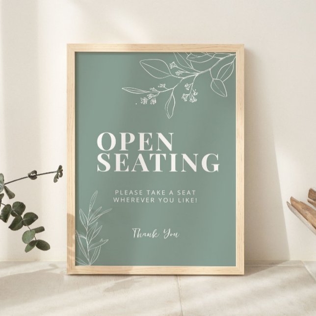 Poster Panneau Mariage vert de siège ouvert (Créateur téléchargé)