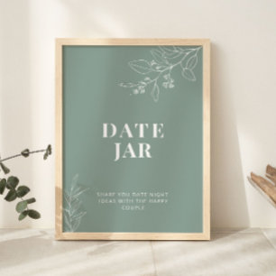 Poster Panneau Mariage vert Jar Sage