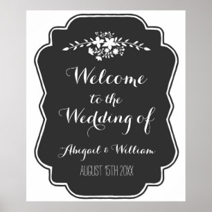 Poster Panneau mariage Welcome 30x36 Panneau de signalisa