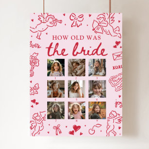 Poster Panneau Mariée Âgée de Style Moderne Rose Dessiné 
